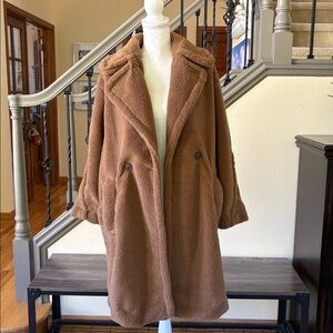 Universal Thread Brown Faux Shearing Coat Size XS
